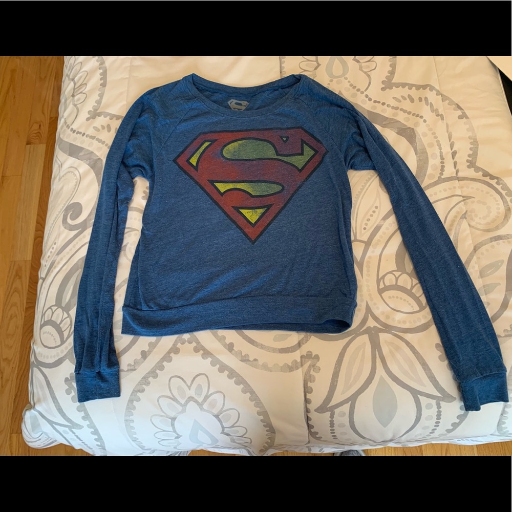Blue Superman Long Sleeve Tee *Like New; Wore 1x*